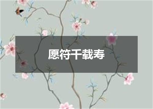 愿符千载寿