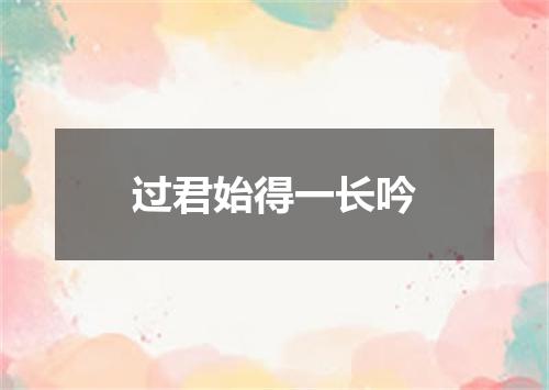 过君始得一长吟