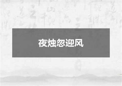 夜烛忽迎风