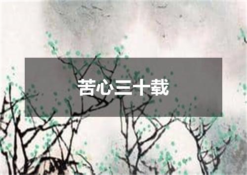 苦心三十载