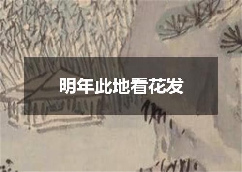 明年此地看花发