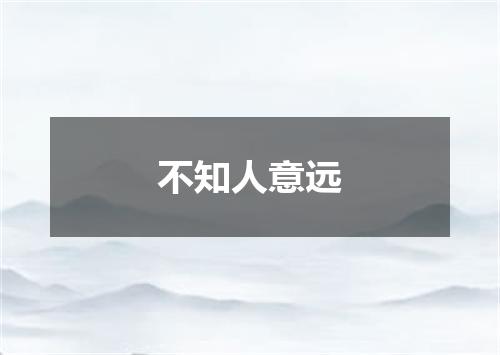 不知人意远