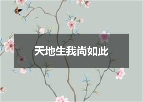 天地生我尚如此