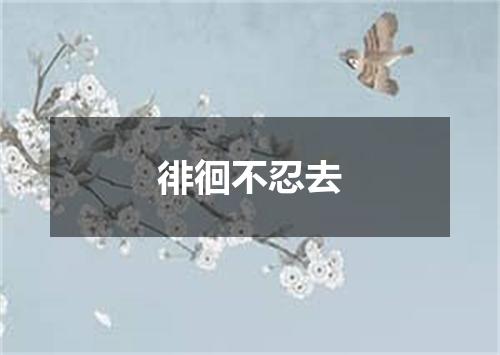徘徊不忍去