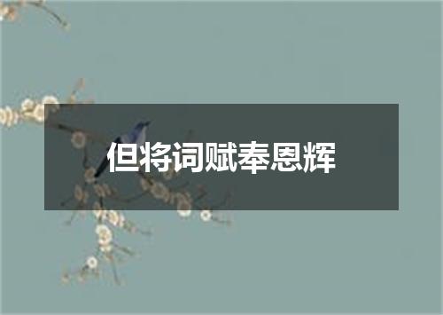 但将词赋奉恩辉