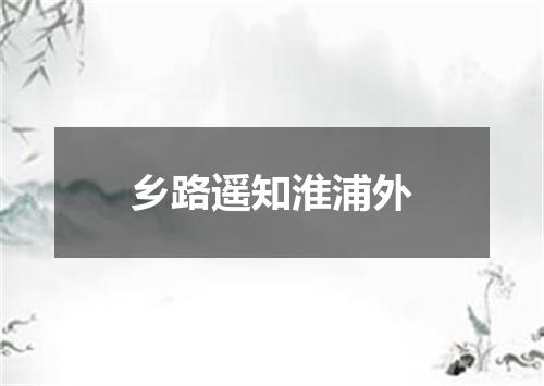 乡路遥知淮浦外