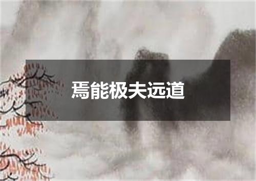 焉能极夫远道
