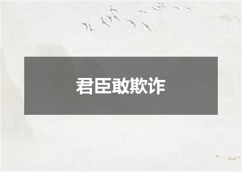 君臣敢欺诈
