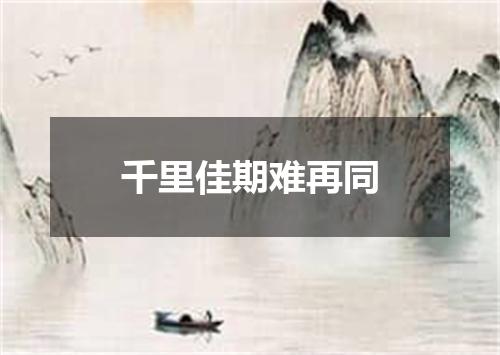 千里佳期难再同