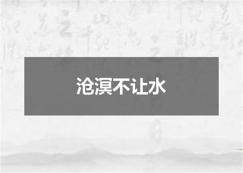 沧溟不让水