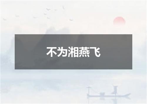 不为湘燕飞