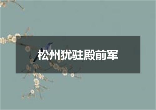 松州犹驻殿前军
