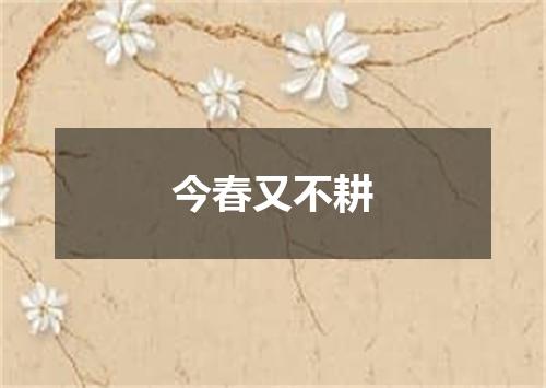 今春又不耕
