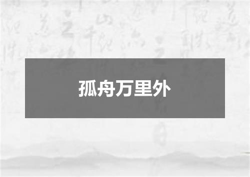 孤舟万里外