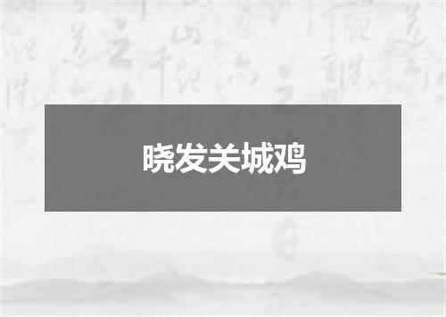 晓发关城鸡