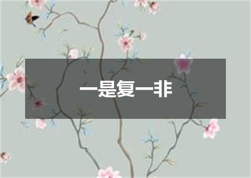 一是复一非