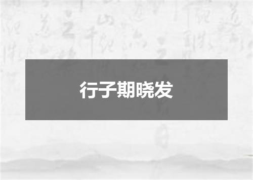 行子期晓发