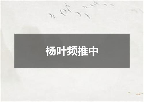 杨叶频推中