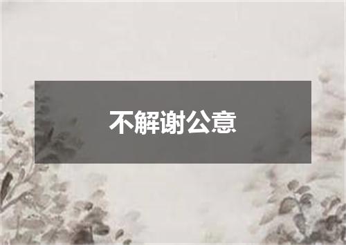不解谢公意