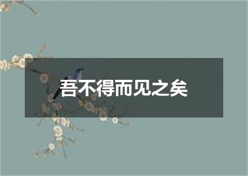 吾不得而见之矣