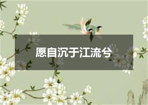 愿自沉于江流兮