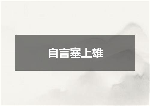 自言塞上雄
