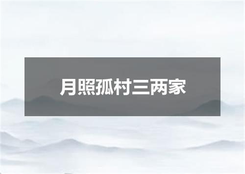 月照孤村三两家