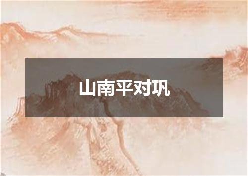 山南平对巩
