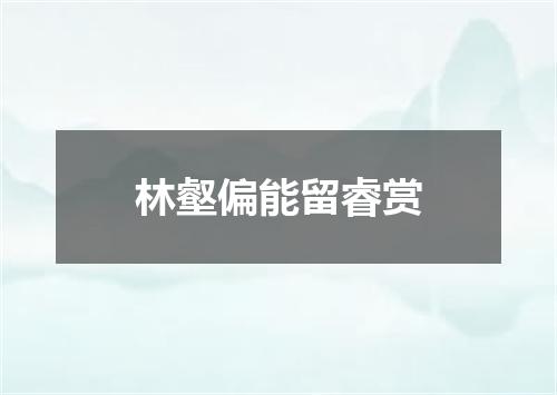 林壑偏能留睿赏