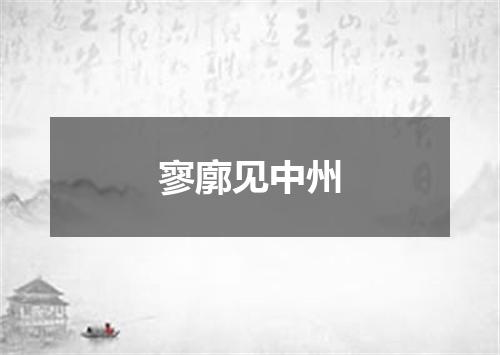 寥廓见中州