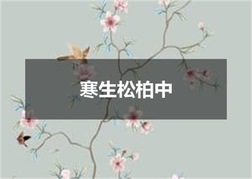 寒生松柏中