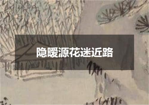 隐暧源花迷近路