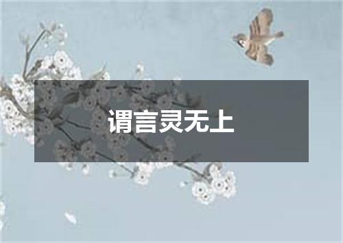 谓言灵无上
