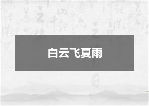 白云飞夏雨