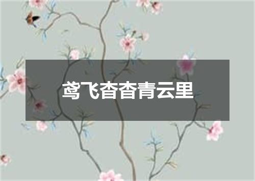 鸢飞杳杳青云里