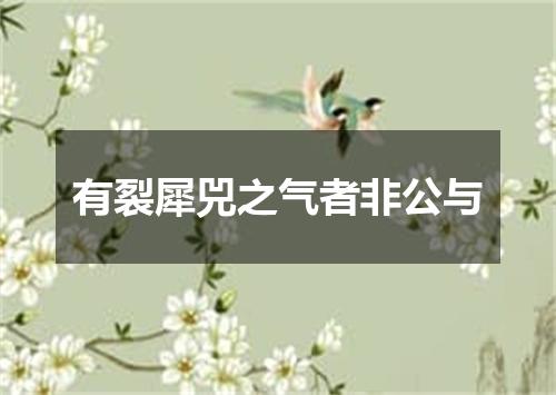 有裂犀兕之气者非公与