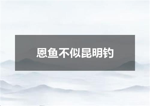 恩鱼不似昆明钓