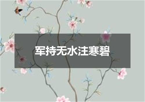 军持无水注寒碧