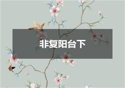 非复阳台下