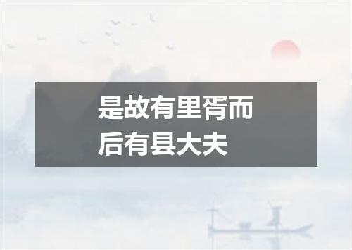 是故有里胥而后有县大夫