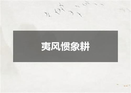 夷风惯象耕