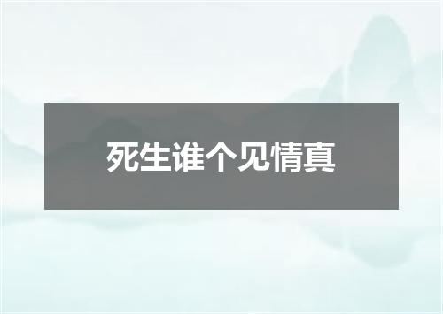 死生谁个见情真