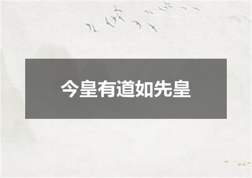 今皇有道如先皇