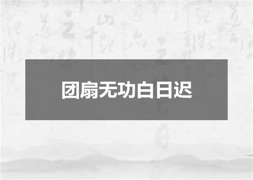 团扇无功白日迟