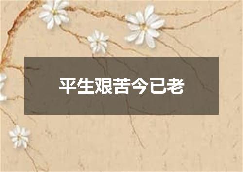 平生艰苦今已老
