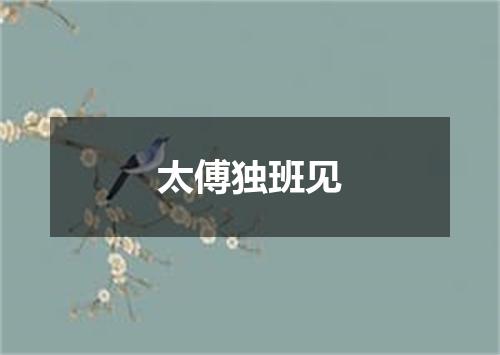 太傅独班见