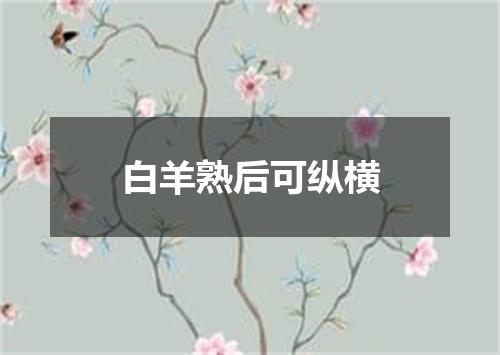 白羊熟后可纵横