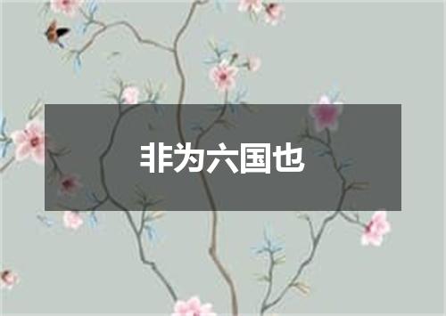 非为六国也