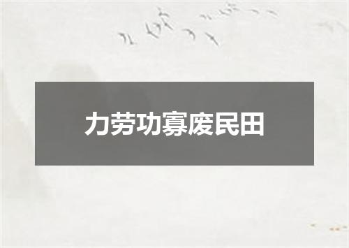 力劳功寡废民田