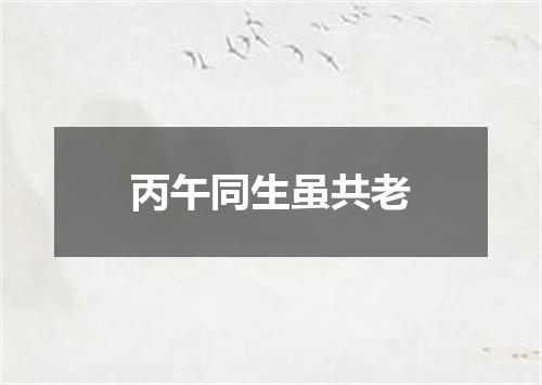 丙午同生虽共老